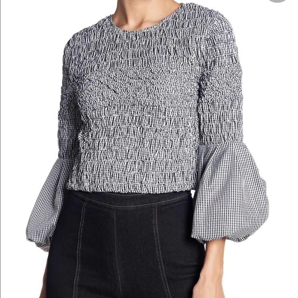 Do + Be Shirred Gingham Top
